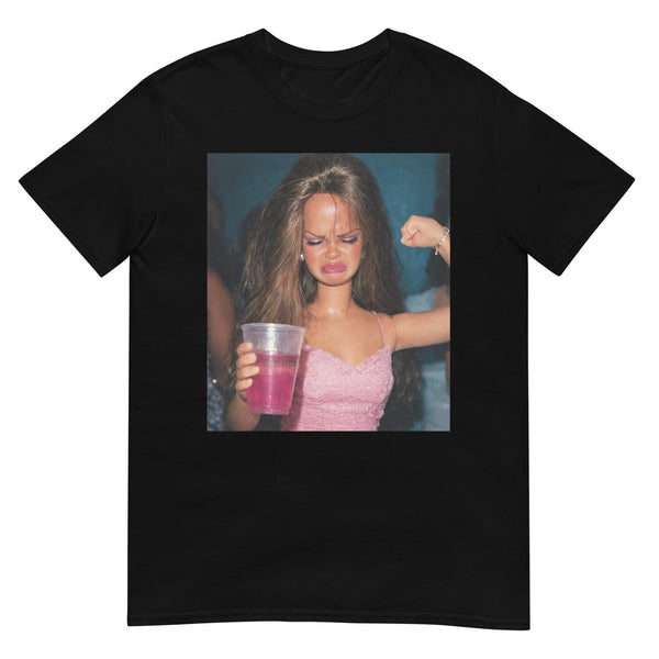 Funny Doll Face Sarcastic Doll Girl Party Drinking Doll Meme Graphic Unisex T-Shirt