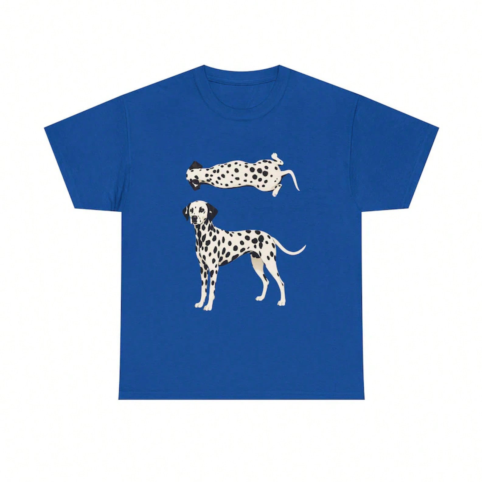 Women's T-Shirt With Dalmatian Dog Illustration T-Shirt | Two Dalmatians On A Red Background Are Cool In The Summer