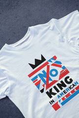 DIYANYONE Original Cotton Tee: NO KING IN AMERICAN Geometric Flag