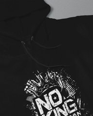 DIYANYONE Original "NO KING AMERICAN" Hoodie - Heavyweight Cotton Blend Streetwear Pullover, Distressed Political Statement Hoodies, Urban Grunge Style