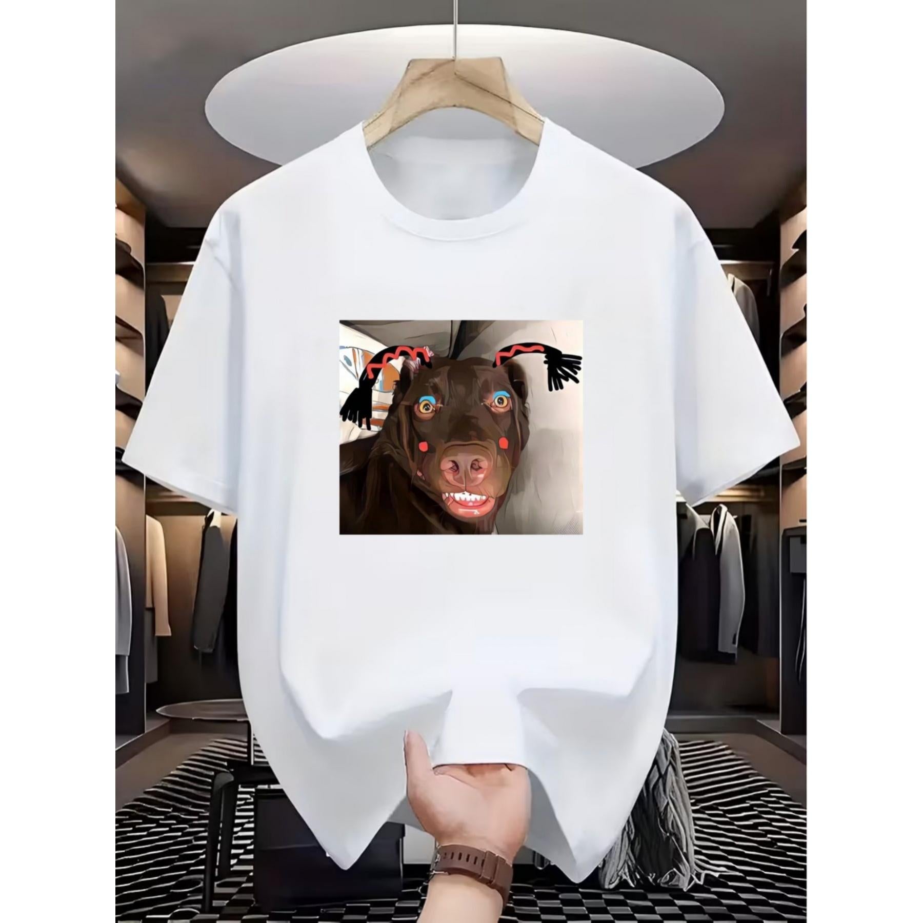Double Ponytail Silly Face T-Shirt "Go Is Callin" with a Modified Double Ponytail Silly Face Print, Featuring a Quirky Design That'S Full of Humor, Making You Easily The Center of Attention on The Street. It'S an Excellent Choice for Outfits!