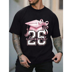 Pink Coquette Bow “Class of 2026” Senior Graduate T-Shirt - Cute Aesthetic Graphic Tee, Unisex Graduation Gift