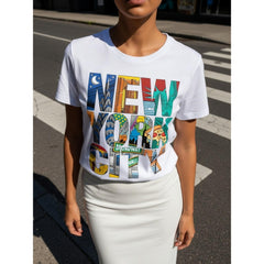 New York City Orienteering T-Shirt NYC Skyline Geometric Map Graphic Tee Bronx Queens Staten Island Subway Style Casual Summer Unisex Top Soft Cotton Crew Neck