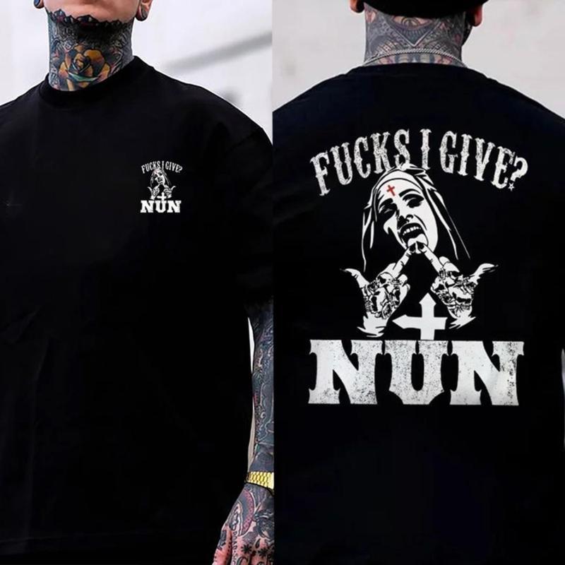 F@ck I Give Nun T-shirt - Double Sided Shirt