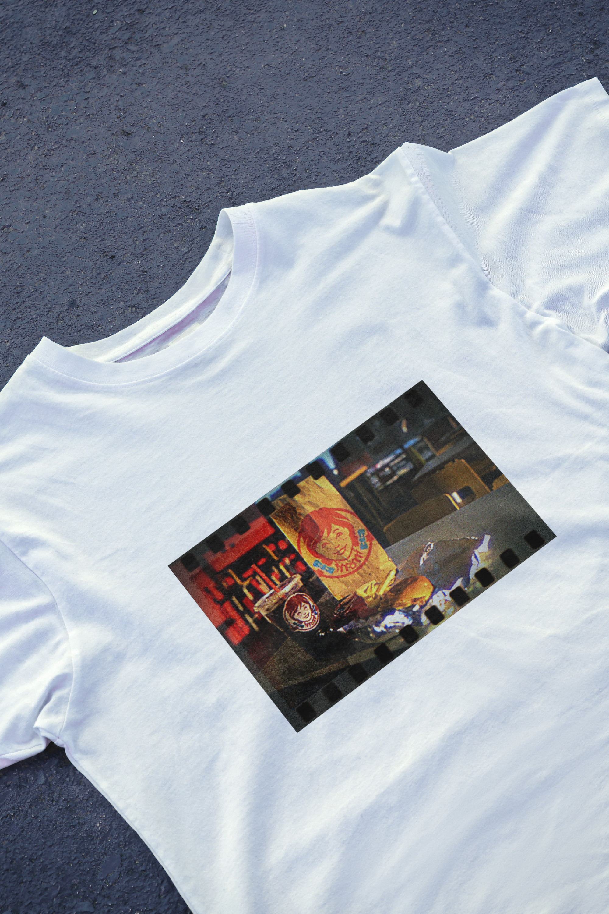 DIYANYONE Original Wendy's Retro Film Cotton T-Shirt - Vintage Fast Food Aesthetic Tee, Nostalgic Pop Culture Style