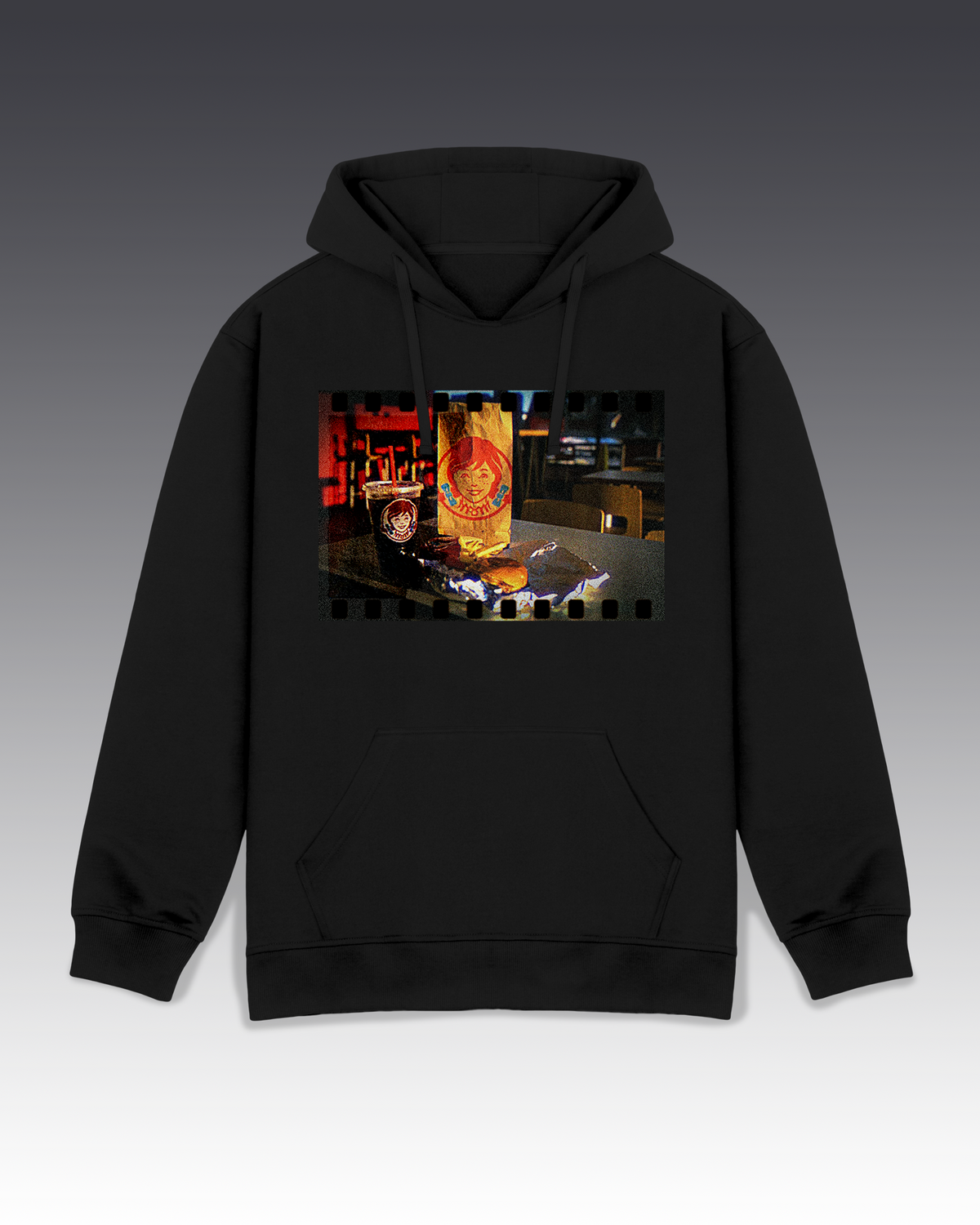 DIYANYONE Original Wendy's Retro Film Hoodie - Heavyweight Cotton Blend Pullover, Nostalgic Fast Food Aesthetic Hoodies