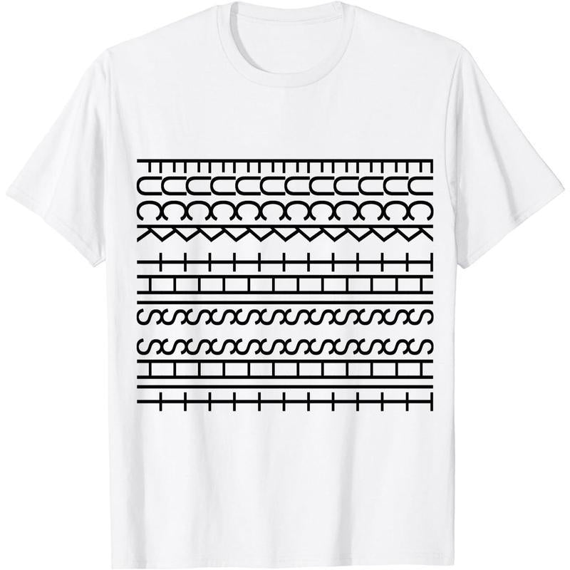 Stylish Patterned T-Shirt With Geometric Designs