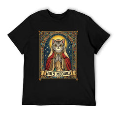 Graphic tee [Holy meowly] funny t-shirt Unisex gift idea holiday vibe Xmas gift cat meme