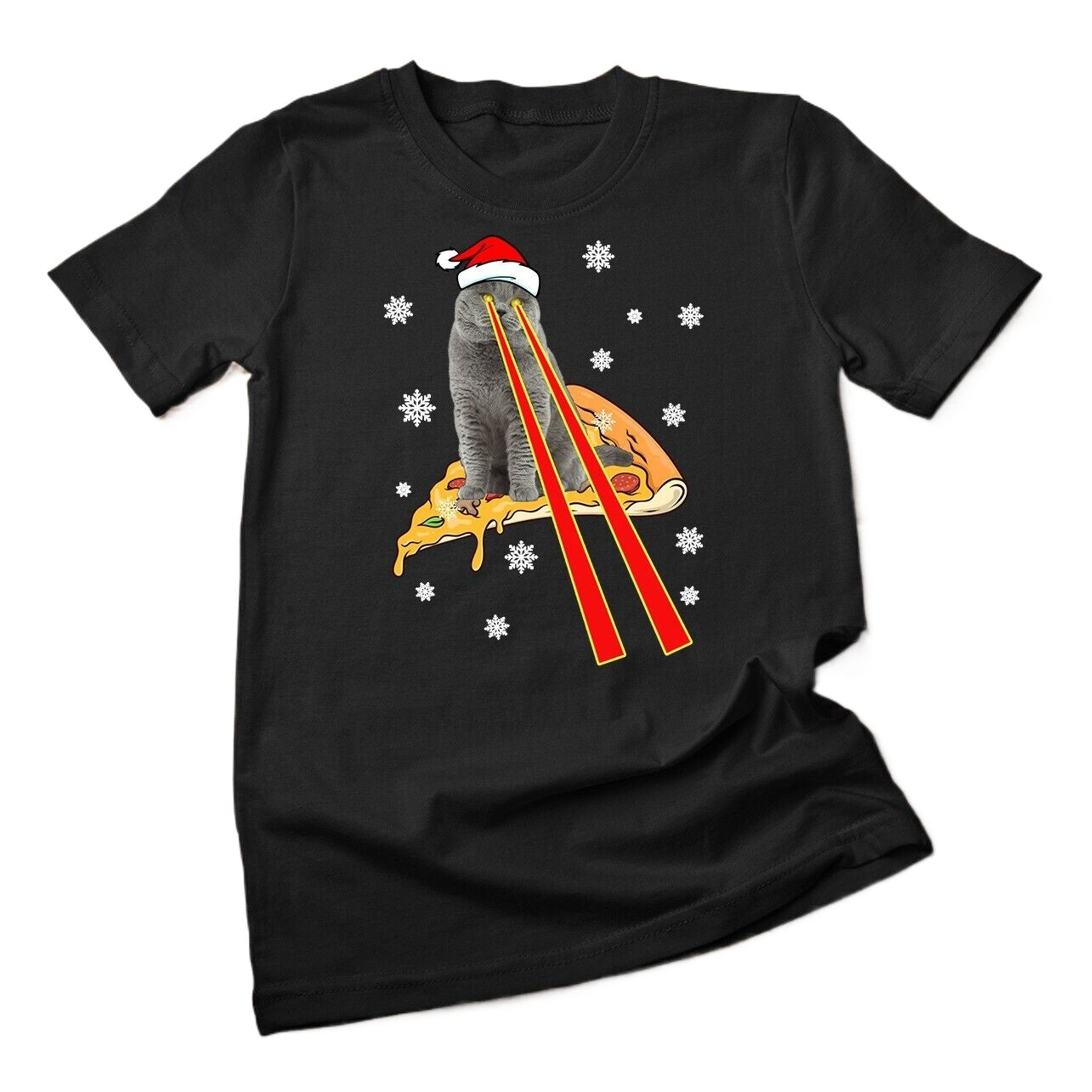 Cat With Laser Eyes Christmas Tee Unisex T-shirt