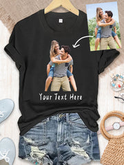 Custom Text and Photo Shirt, 100%Cotton Tshirt For Unisex Custom Picture Shirt, Birthday Photo Shirt, Custom Text Shirt, Gifts for Him and Her, Holiday Gifts