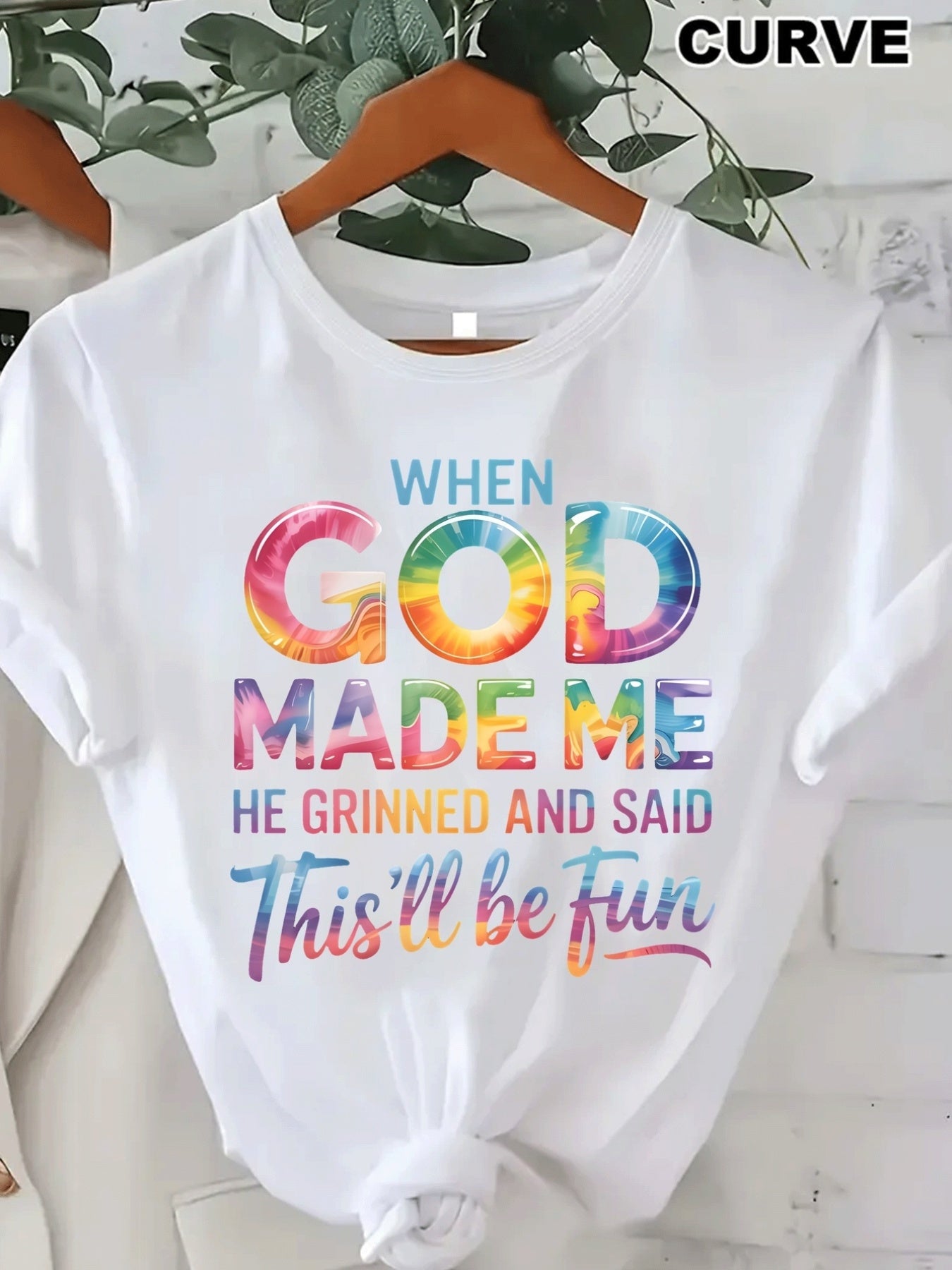 When God Made Me He Grinned And Said This'll Be Fun Funny Christian Graphic Tee for Men Women, Cute Religious Humor Short Sleeve T-Shirt, Casual Crew Neck Top for Church Gift