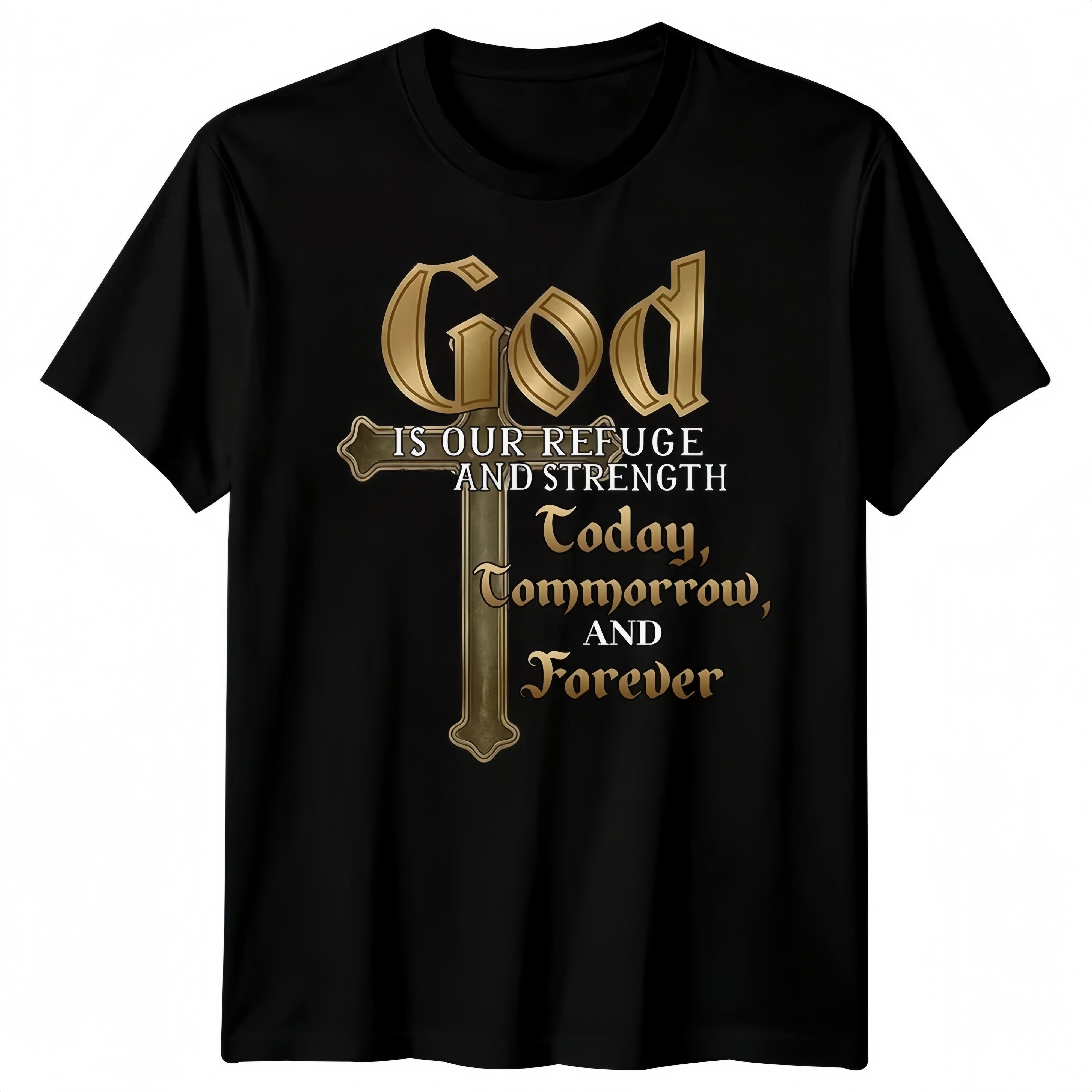 God Forever Christian Cross Christianity Jesus Mens T-Shirt Faith Religious Tee