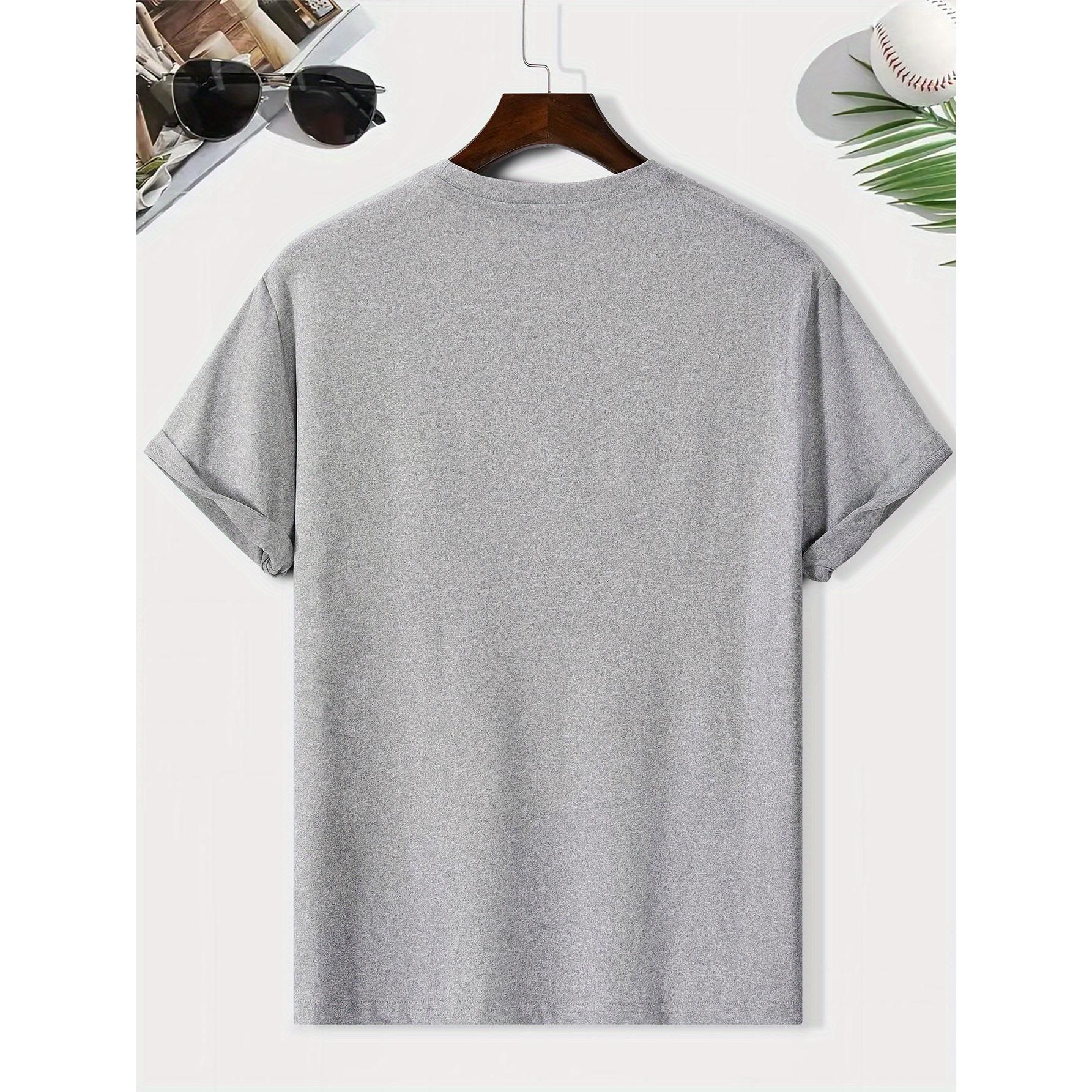 Men's Casual Fashion Short-sleeve T-shirt, Featuring a New "No Fear" Graphic Print Design, 100% Polyester, Regular Fit Round Neck, Comfortable Stretch Summer Fashion Tee, Casual Daily Style Clothing, Ideal as a Gift