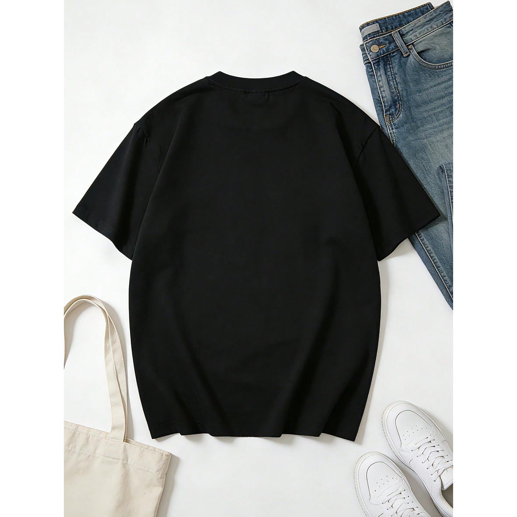 Women's Casual Cotton Short Sleeve Round Neck T-Shirt With Inspirational Text Print, Summer Style, Aesthetic