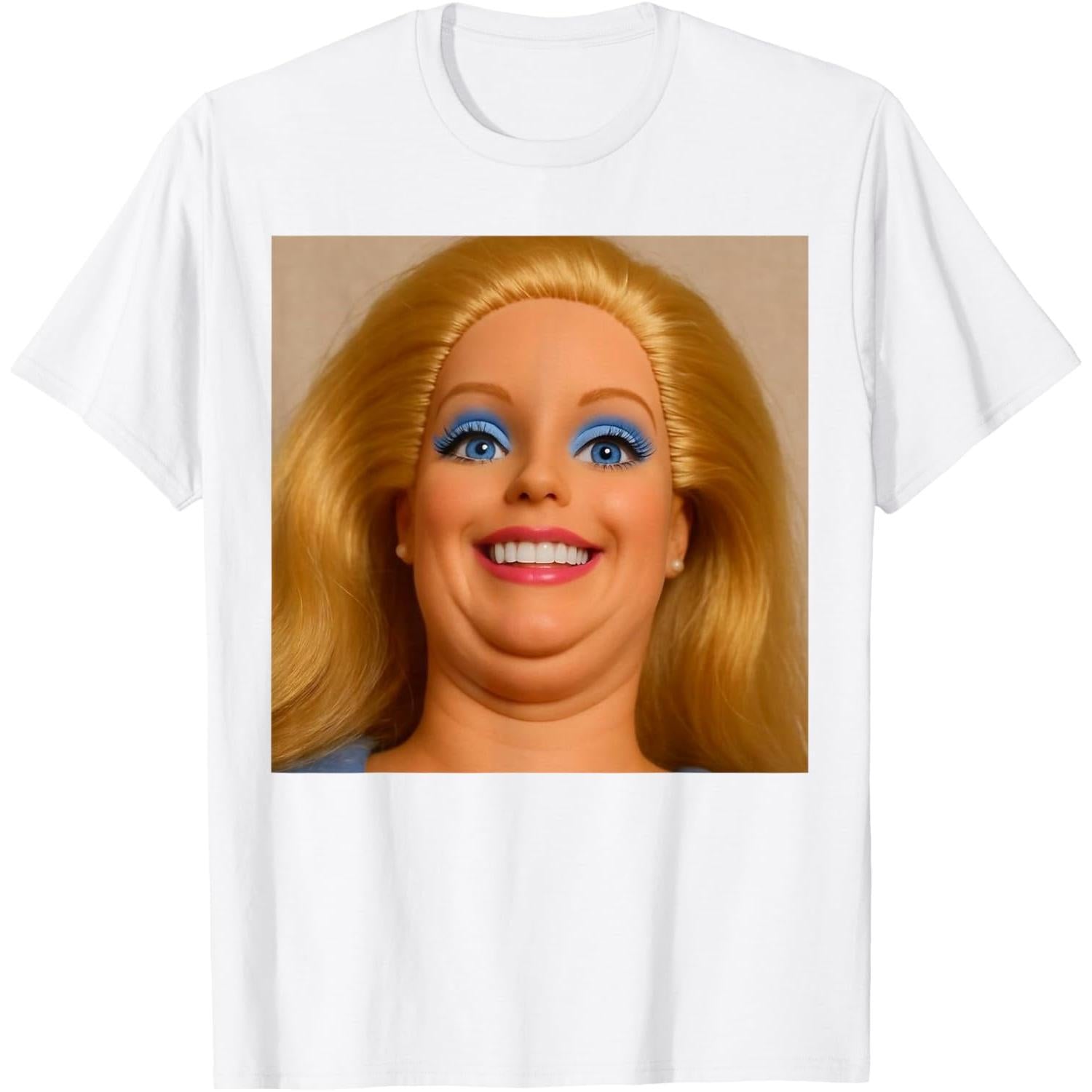 Funny Doll Face Meme Expression Hilarious Sarcastic Gen Z Humor T-Shirt Unisex Casual Top