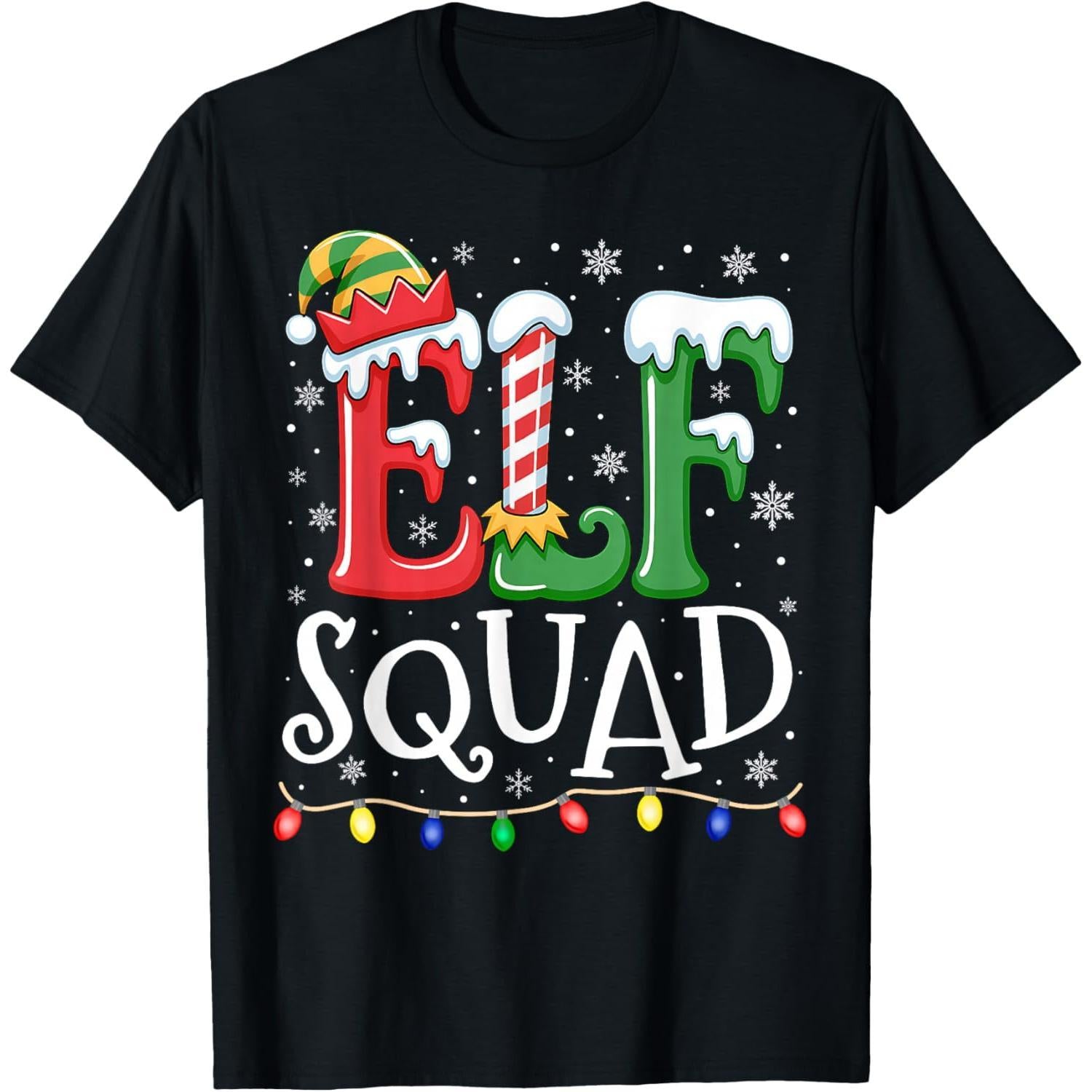 Elf Family Christmas Matching Pajamas Xmas Elf Squad T-Shirt