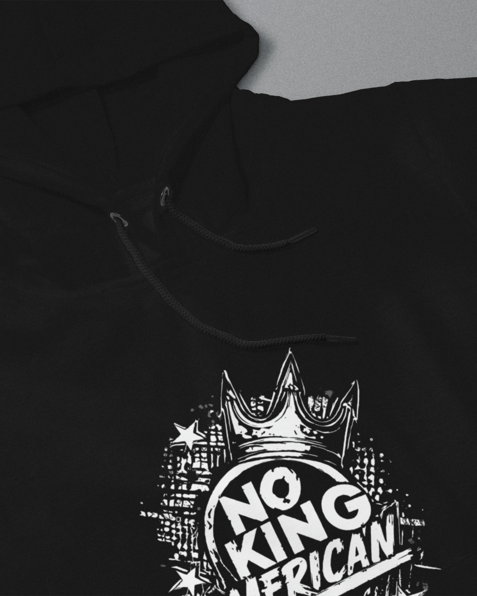 DIYANYONE Original Cotton Hoodie: NO KING AMERICAN Splatter Graphic
