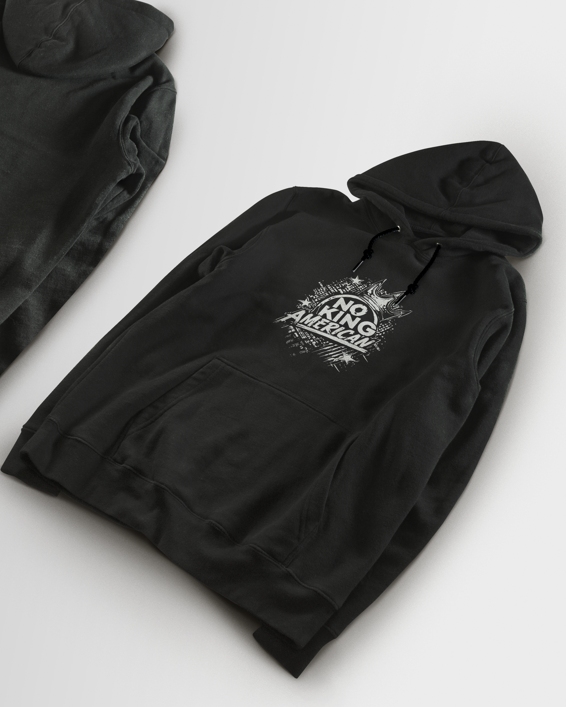 DIYANYONE Original Cotton Hoodie: NO KING AMERICAN Splatter Graphic