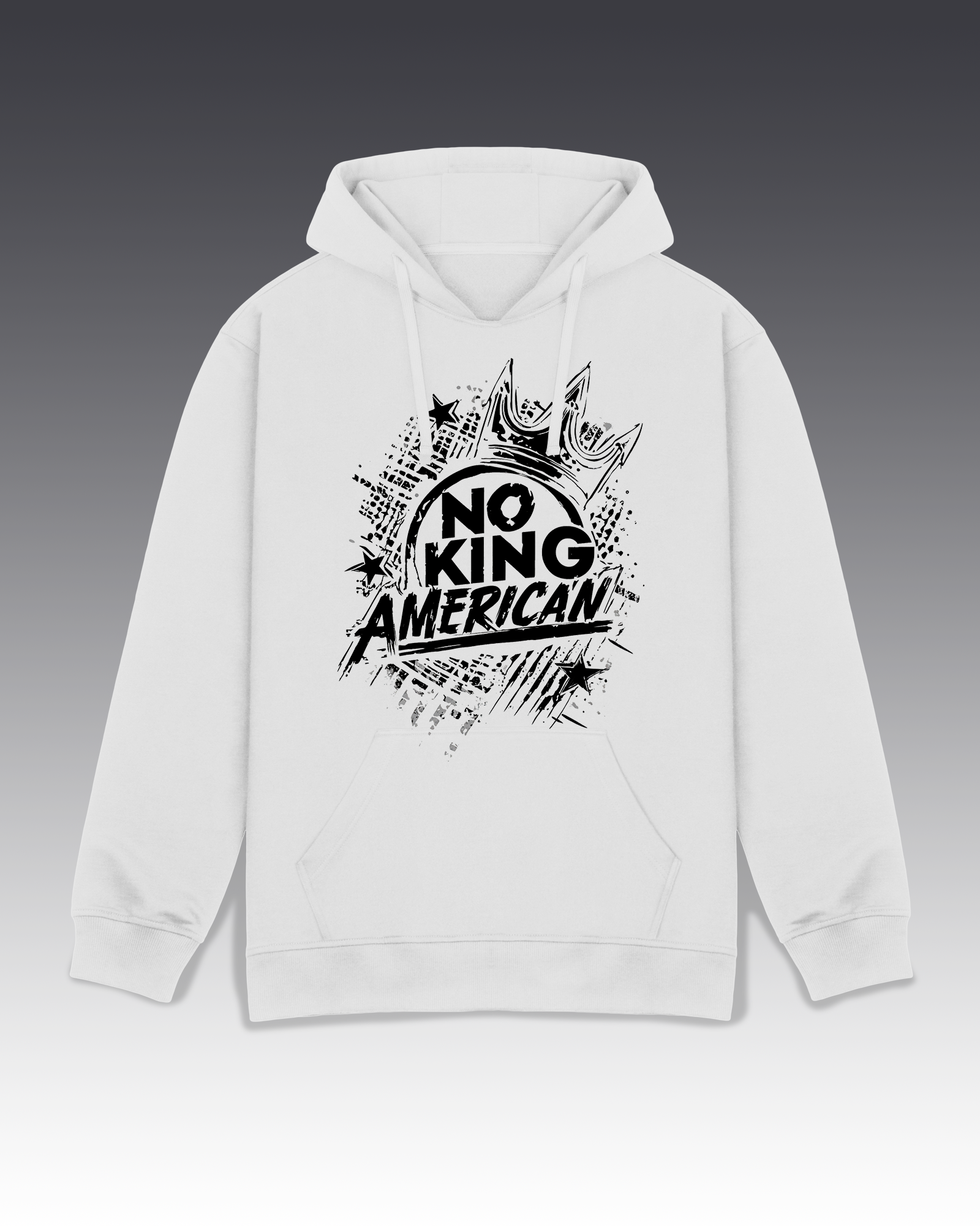 DIYANYONE Original Cotton Hoodie: NO KING AMERICAN Splatter Graphic