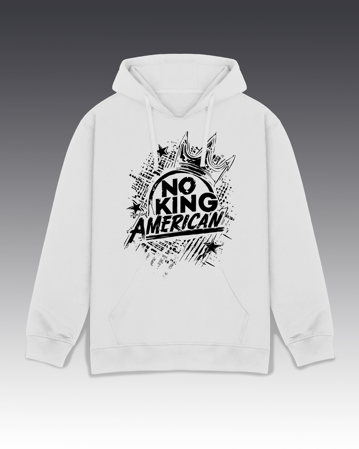 DIYANYONE Original Cotton Hoodie: NO KING AMERICAN Splatter Graphic