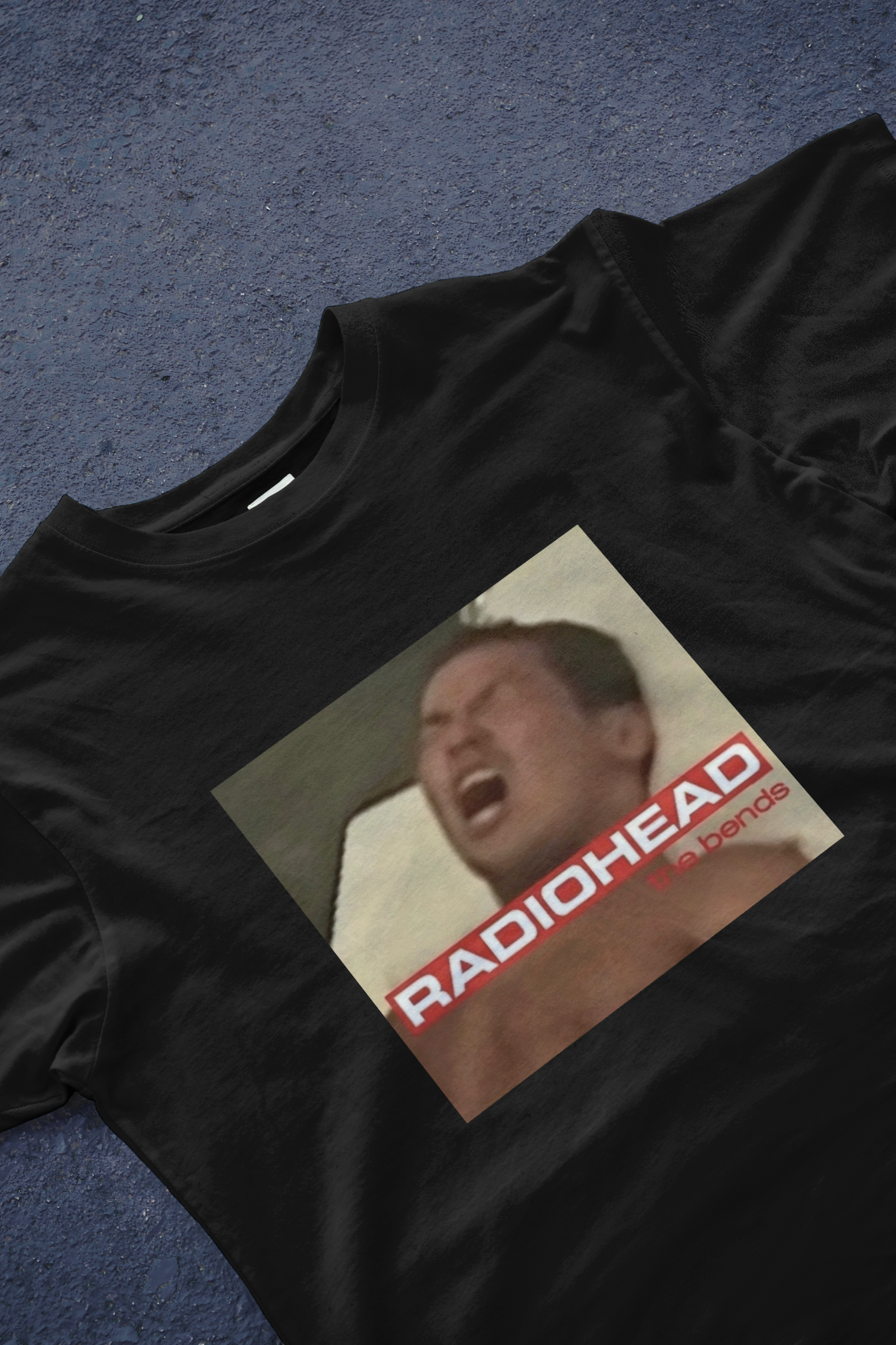 DIYANYONE Original Radiohead "The Bends" Parody Cotton T-Shirt - Indie Rock Fan Tee, Viral Retro Meme Band Culture Style