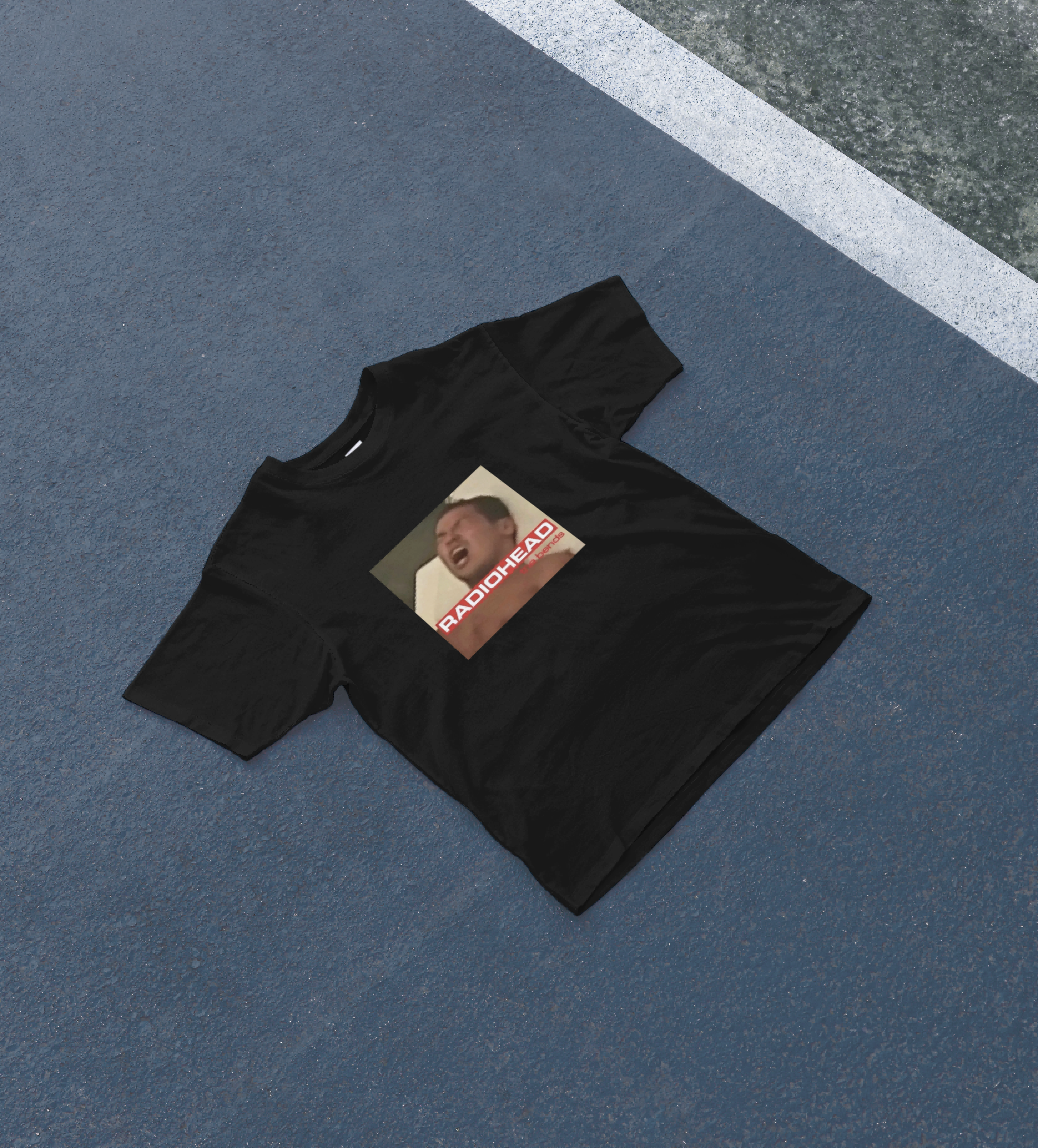 DIYANYONE Original Radiohead "The Bends" Parody Cotton T-Shirt - Indie Rock Fan Tee, Viral Retro Meme Band Culture Style