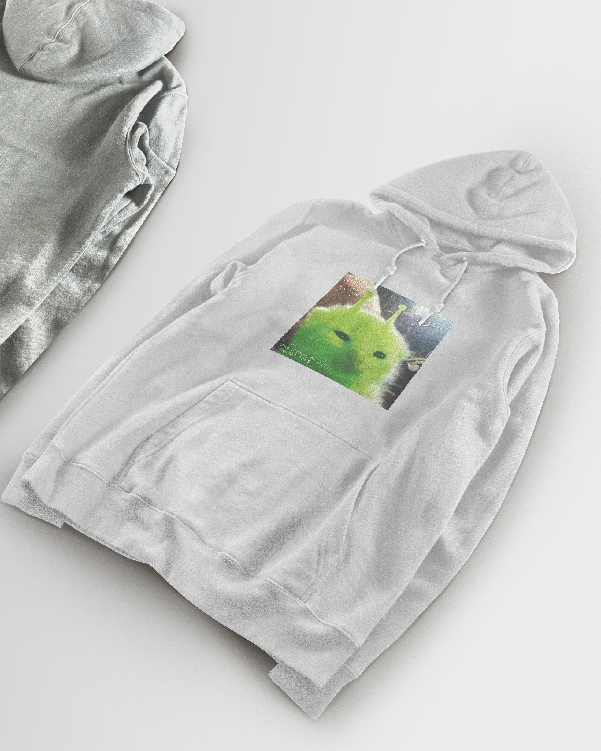 DIYANYONE Original Retro Futurism Hoodie: Green Alien Kitten Chart
