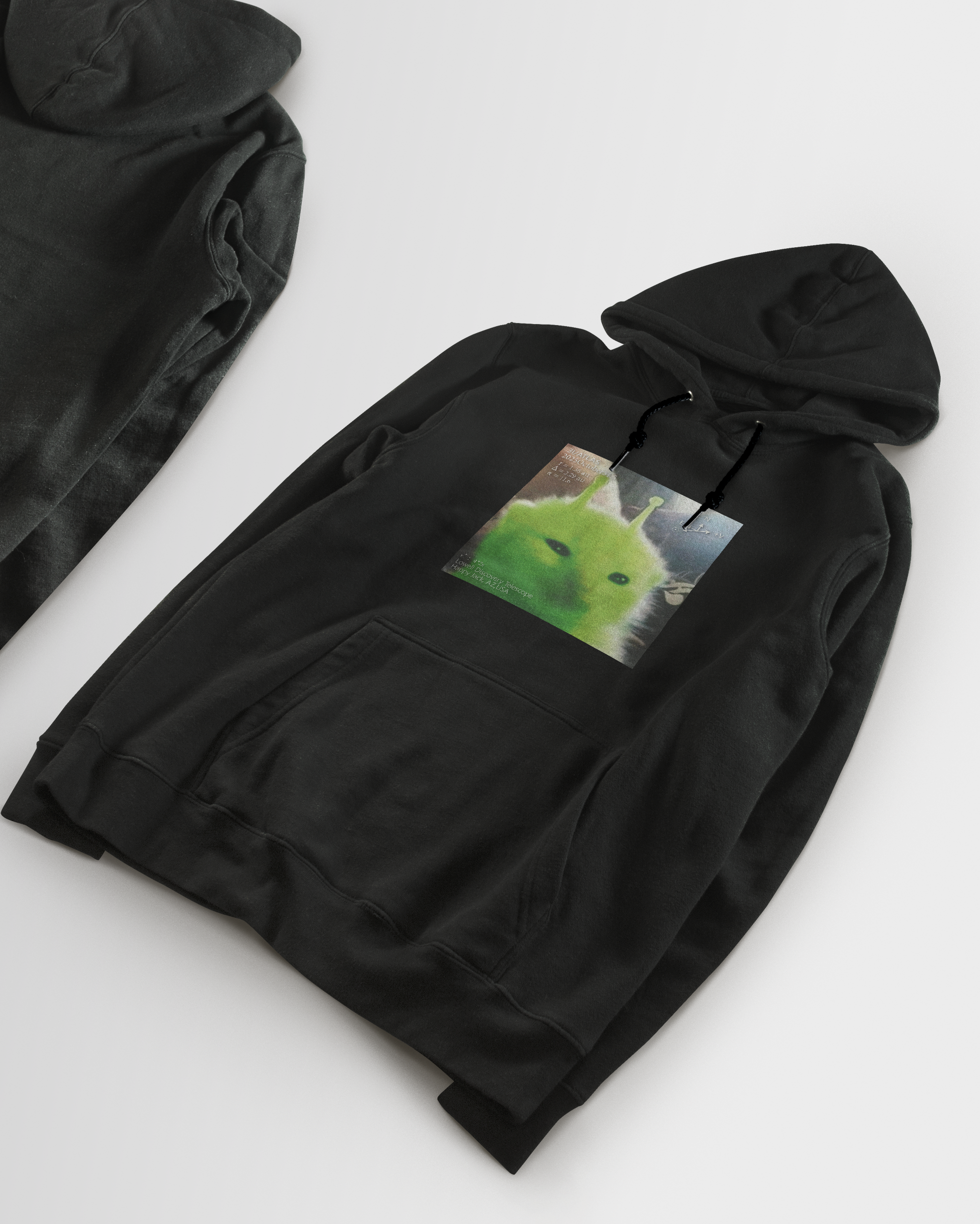 DIYANYONE Original Retro Futurism Hoodie: Green Alien Kitten Chart