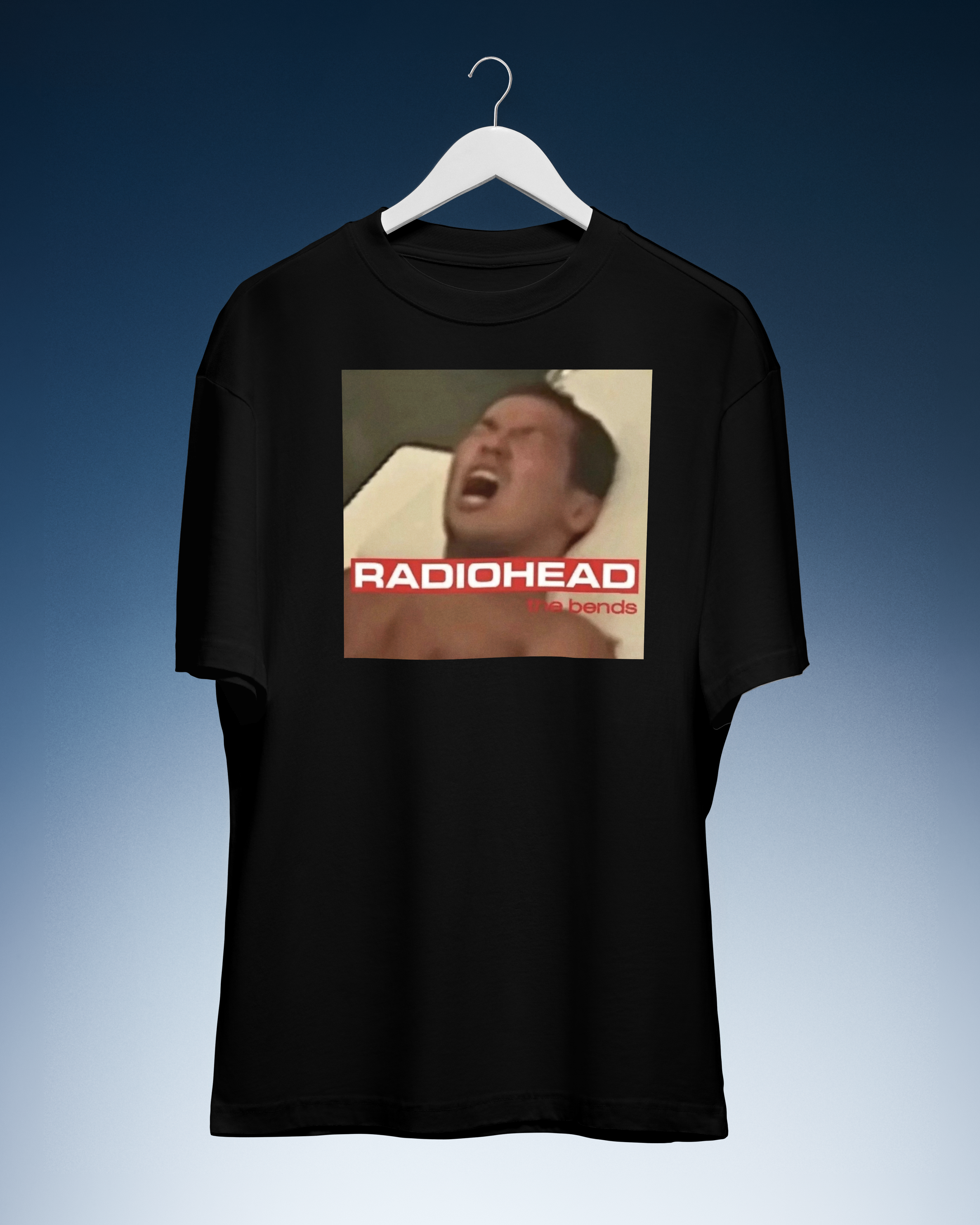 DIYANYONE Original Radiohead "The Bends" Parody Cotton T-Shirt - Indie Rock Fan Tee, Viral Retro Meme Band Culture Style