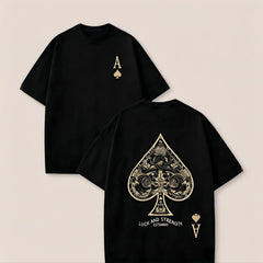 Summer New Arrivals: Men's Fashion-Featuring Lettering and Ace of Spades Prints. A Casual and Stylish Men's T-Shirt