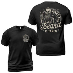 Beard Is Taken Funny Facial Hair T-Shirt - Sarcastic Beard Humor Graphic Tee, Unisex Casual Top,Sarcastic Husband Gift Graphic Tee