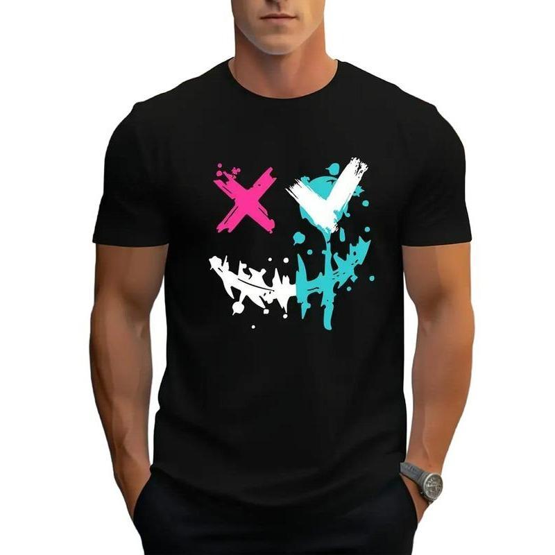 Retro Single-sided Letter Print T-shirt,