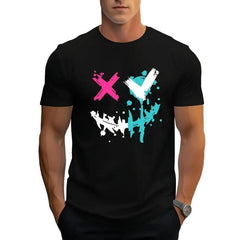 Retro Single-sided Letter Print T-shirt,