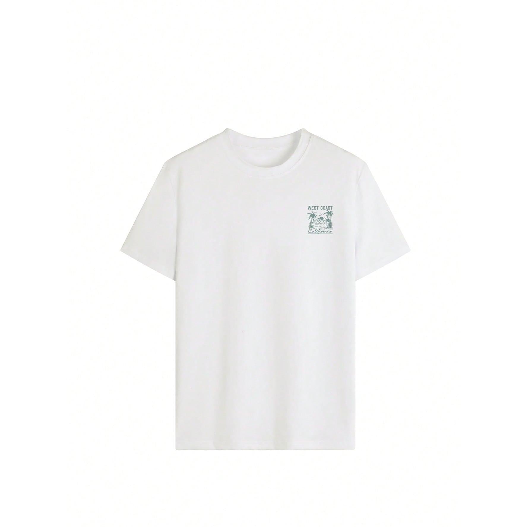 Women's New Summer Casual Round Neck Short Sleeve-Shirt, Simple Versatile Tree Print, Suitable Daily Wear. Tee,