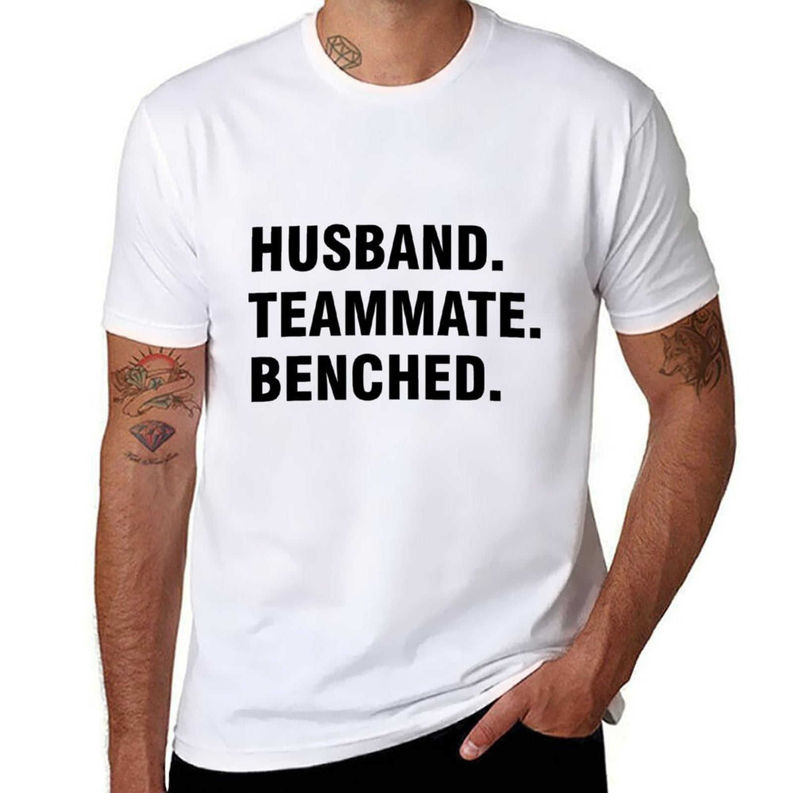 Graphic tee [Husband.Teammate.Benched] funny t-shirt Unisex