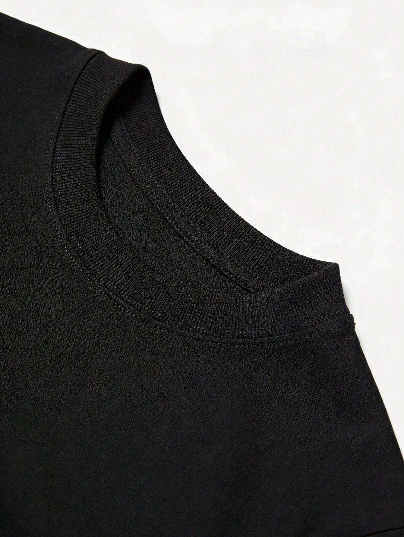 Women Clothes Cute Cow Print Black TShirt, Unisex Casual Crew Neck Tshirt, Lightweight 220gsm Knit Fabric, Machine Washable, For Spring/Summer/Fal