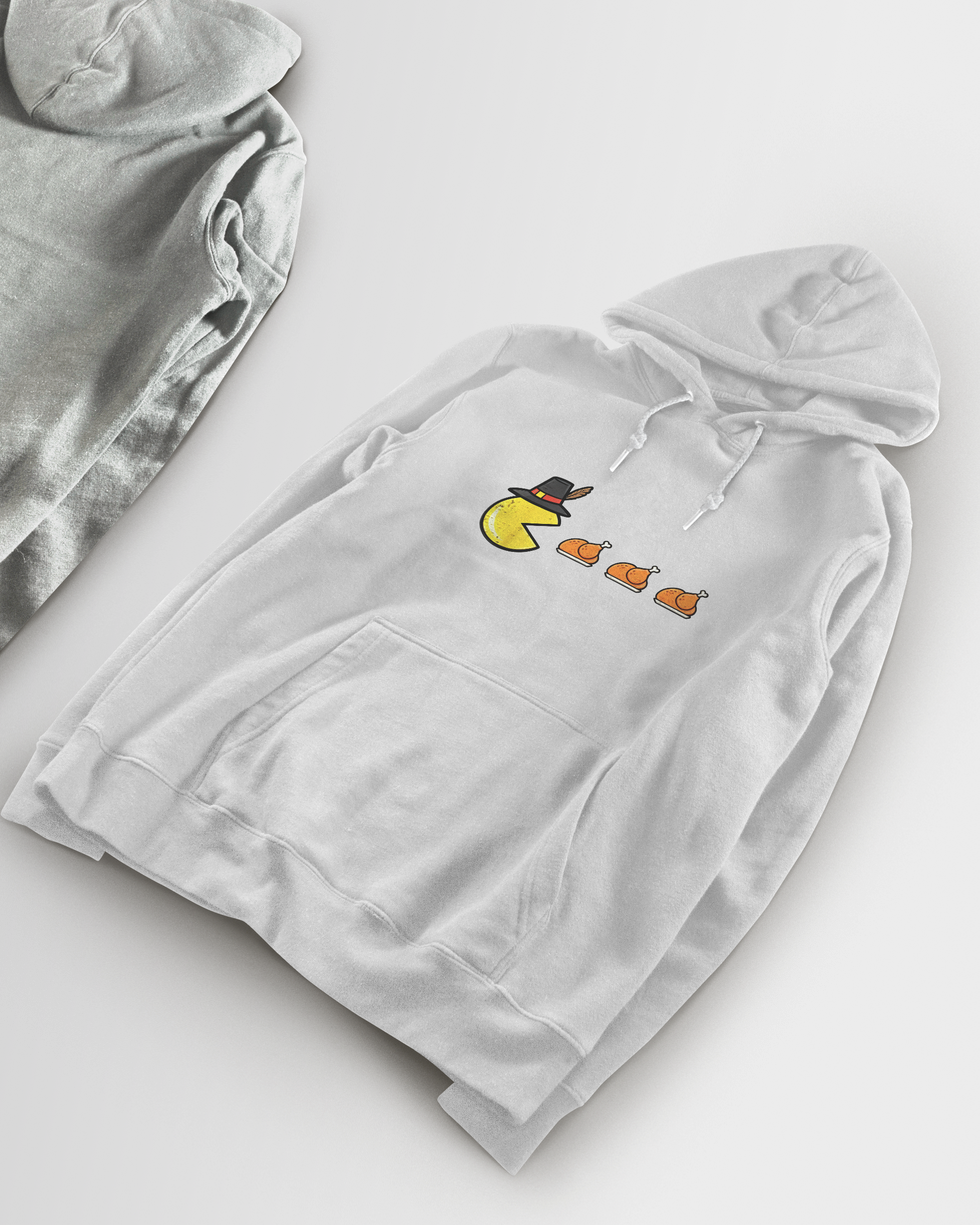 DIYANYONE Retro Gaming Thanksgiving Hoodie: Pac-Man Turkey Dinner Hunt