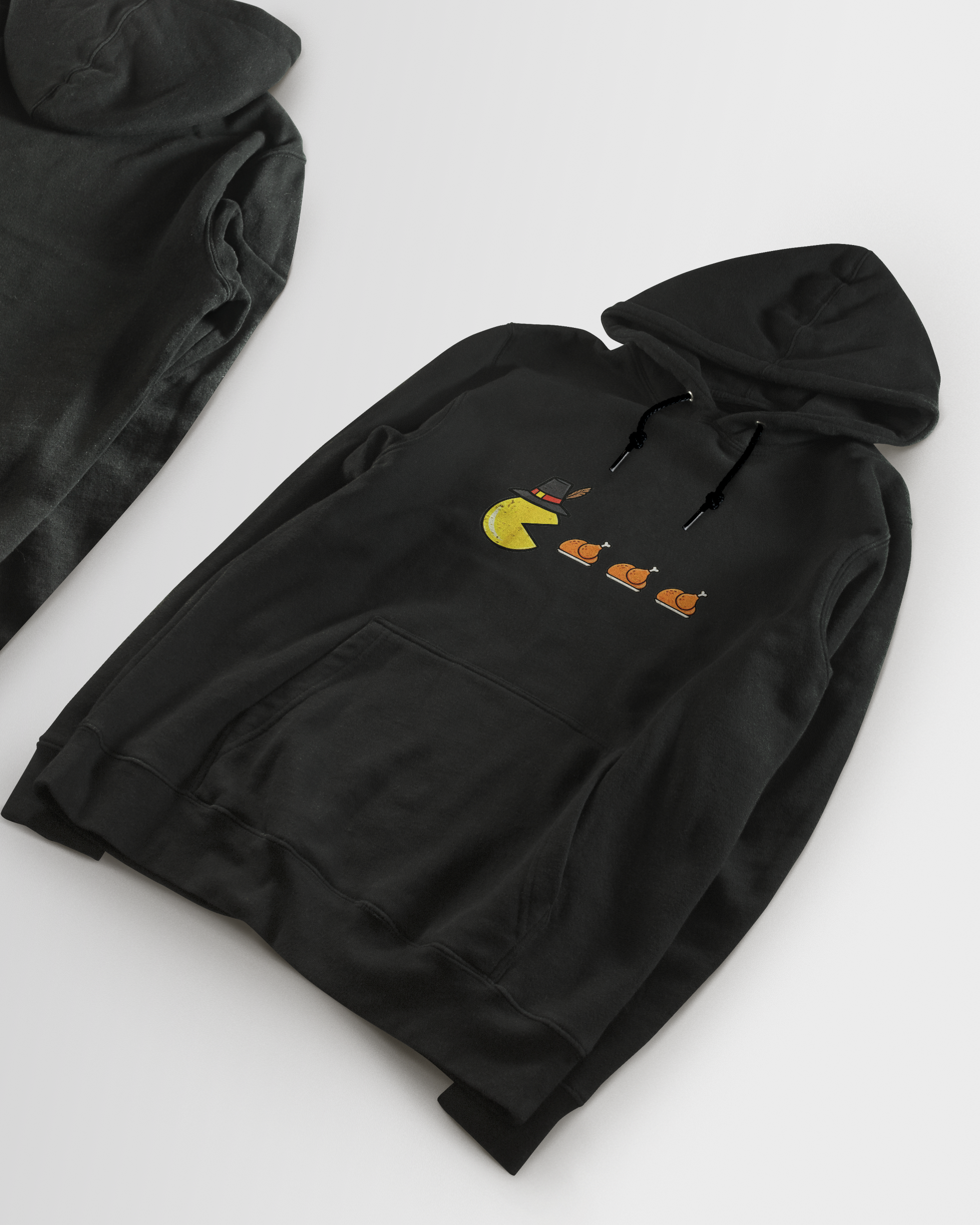 DIYANYONE Retro Gaming Thanksgiving Hoodie: Pac-Man Turkey Dinner Hunt