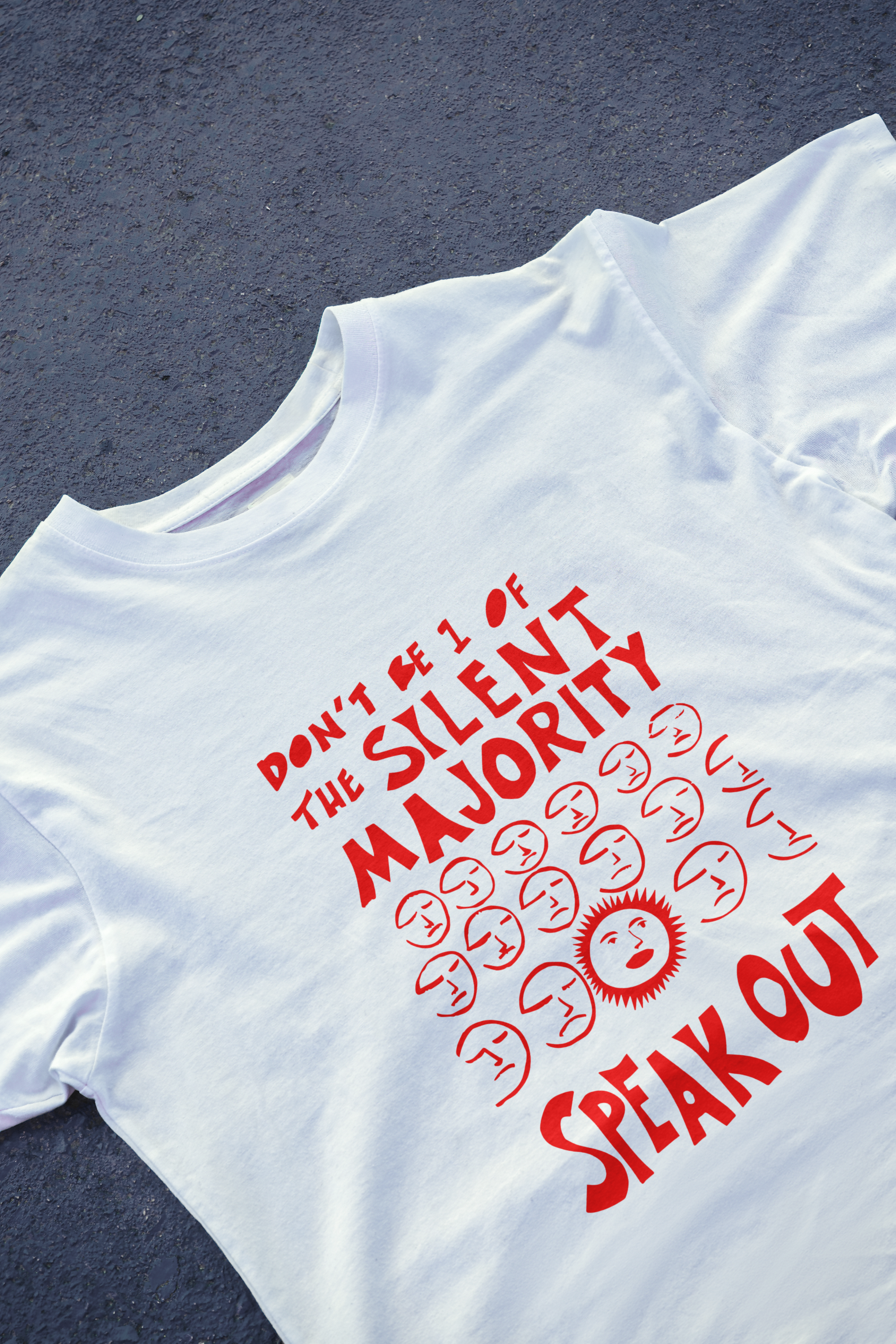 DIYANYONE Original "SILENT MAJORITY SPEAK OUT" Cotton T-Shirt - Bold Activist Graphic Tee, Indie Protest Style