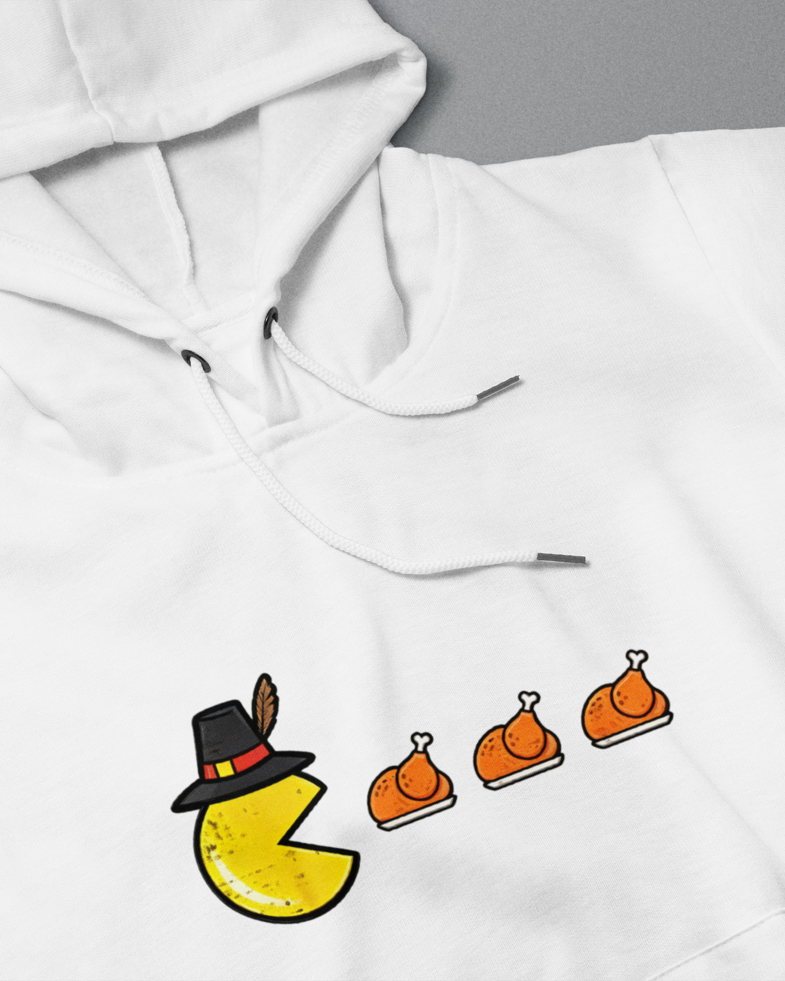 DIYANYONE Retro Gaming Thanksgiving Hoodie: Pac-Man Turkey Dinner Hunt