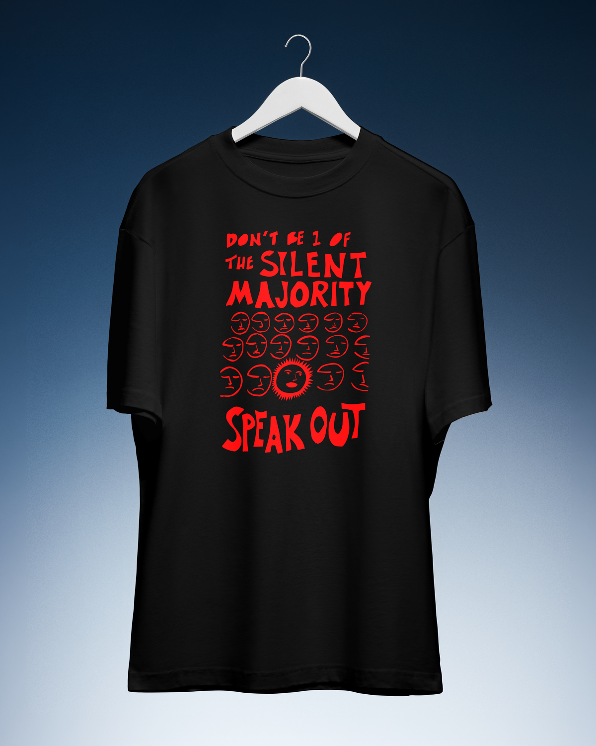 DIYANYONE Original "SILENT MAJORITY SPEAK OUT" Cotton T-Shirt - Bold Activist Graphic Tee, Indie Protest Style