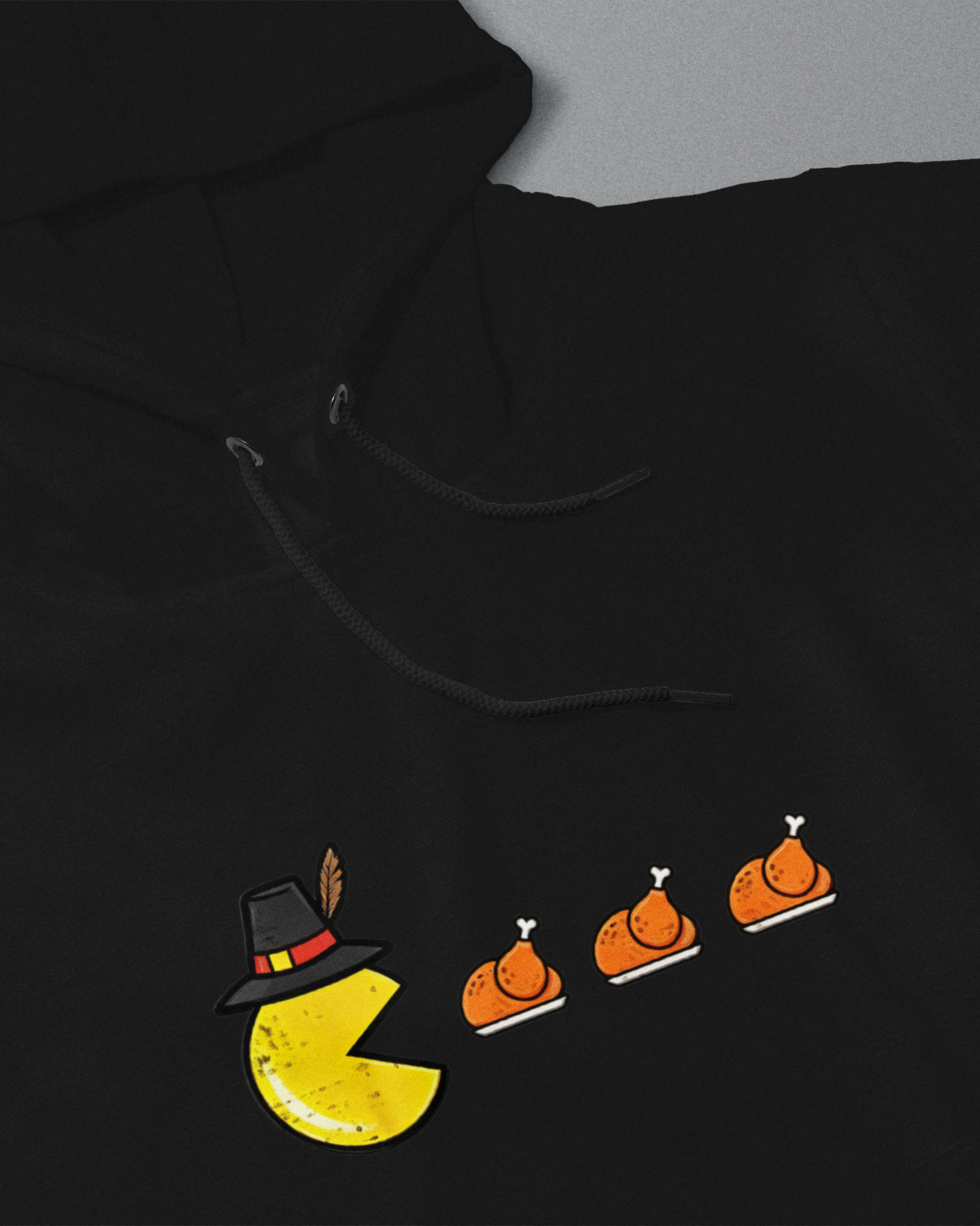 DIYANYONE Retro Gaming Thanksgiving Hoodie: Pac-Man Turkey Dinner Hunt