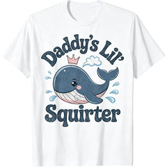 Funny Ocean Animal Whale Print Letter‑Pattern Unisex Cotton Daily Tee Shirt