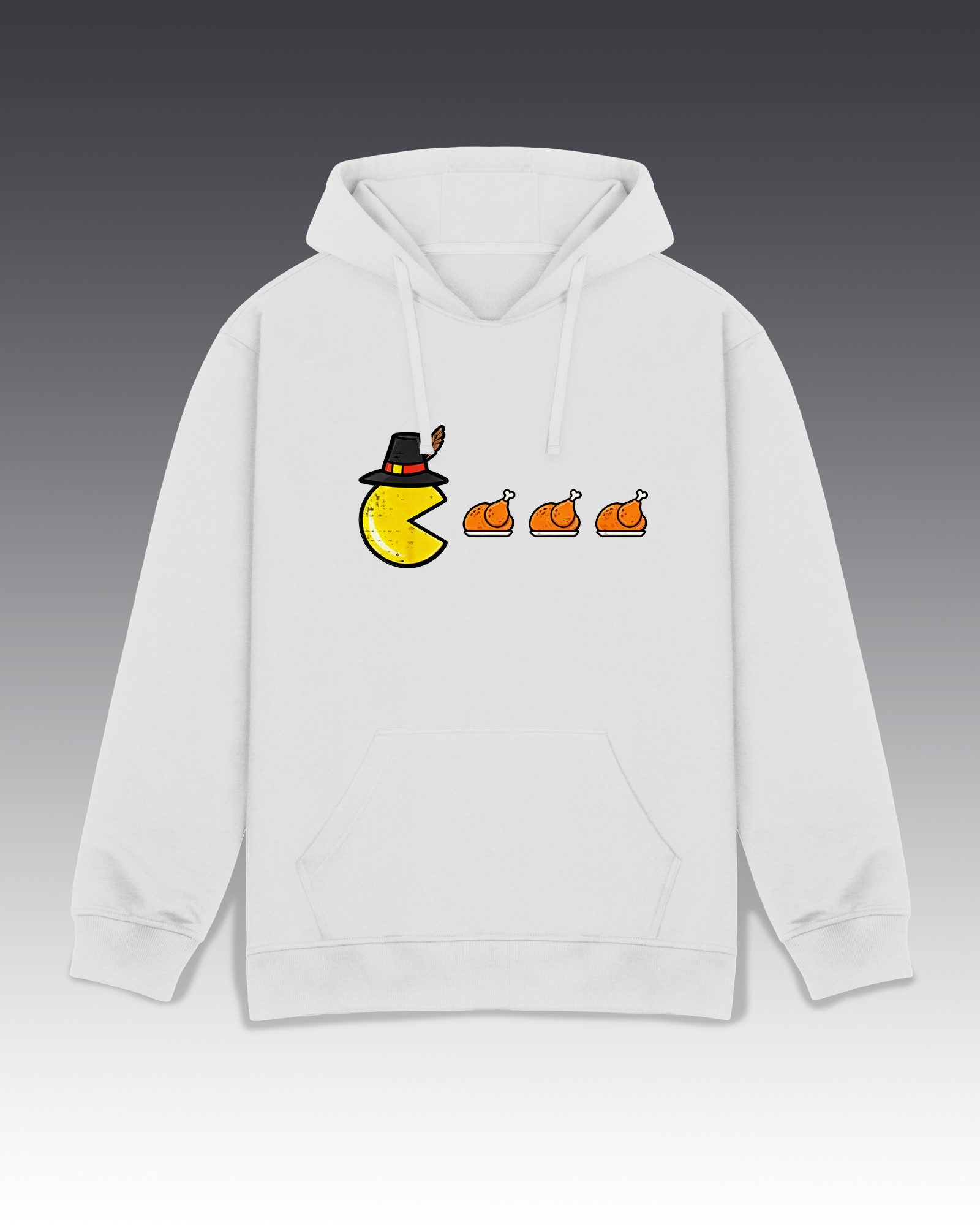DIYANYONE Retro Gaming Thanksgiving Hoodie: Pac-Man Turkey Dinner Hunt