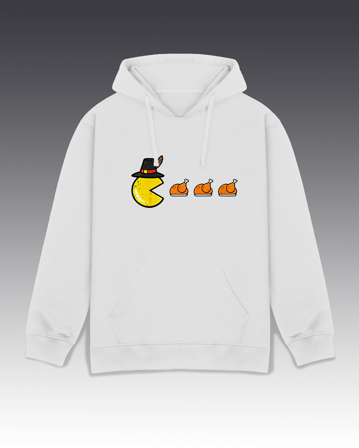 DIYANYONE Retro Gaming Thanksgiving Hoodie: Pac-Man Turkey Dinner Hunt