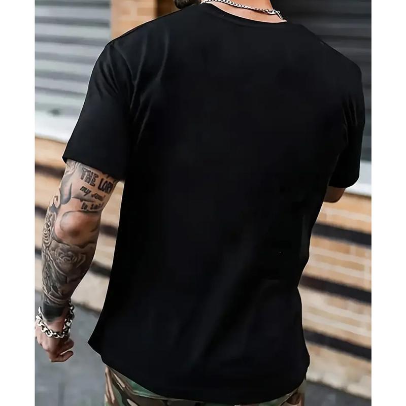 Graphic T-Shirt for Men, Soft Cotton Shortsleeve Tee with a Casual Retro Look, Double Stitch, Sizes up to 3XL, Straight Cut, Digital Print, Round Neck