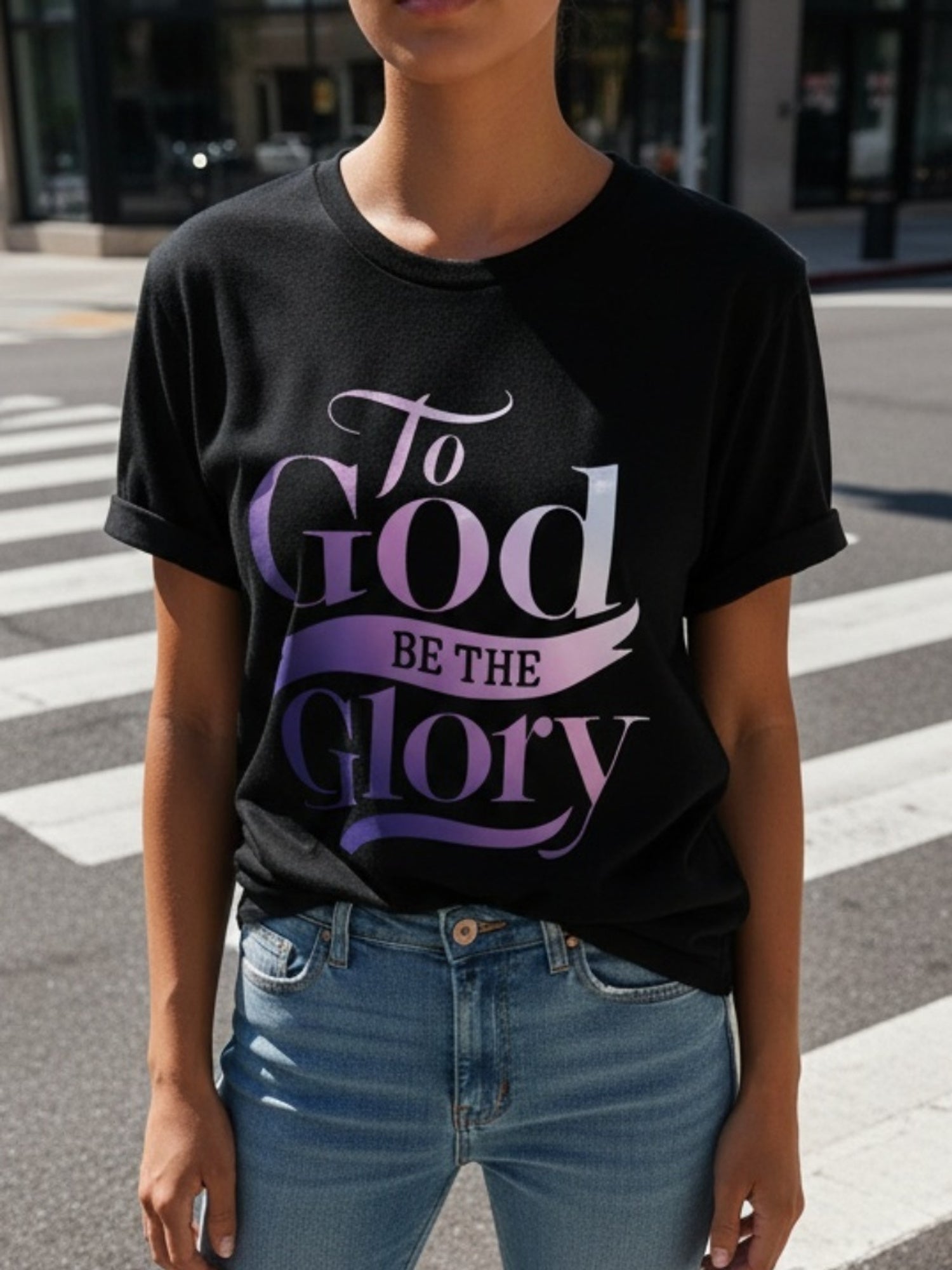 To God Be The Glory T-Shirt Christian Women Faith Jesus Lover Religious Graphic Tee