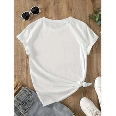 Womens Graphic Tee Rainbow Line Puppy Print Casual Design T Shirt Streetwear Style Crewneck Short Sleeve Soft Cotton Breathable Comfortable Fit Loose Fit Daily Wear Pet Lover Cute Trendy Aesthetic Fashion Top