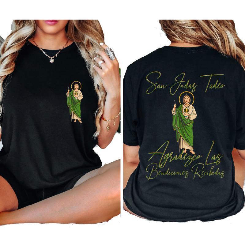 San Judas Tadeo Latino 2 Sides T-Shirt