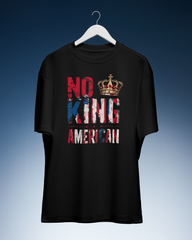 DIYANYONE Original Cotton Tee: NO KING AMERICAN Distressed Flag